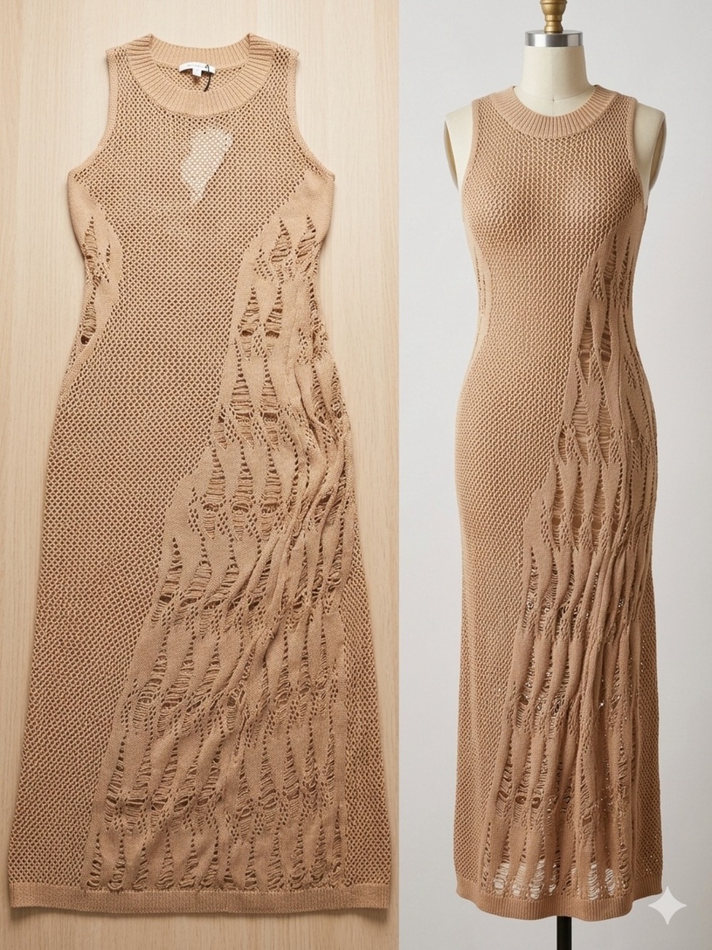 Tan Crotchet Maxi Dress